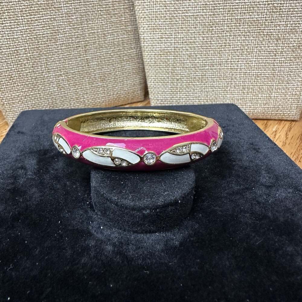 Sequin Nordstrom Multicolor Gold Tone Statement Enamel Bangle Bracelet # 454